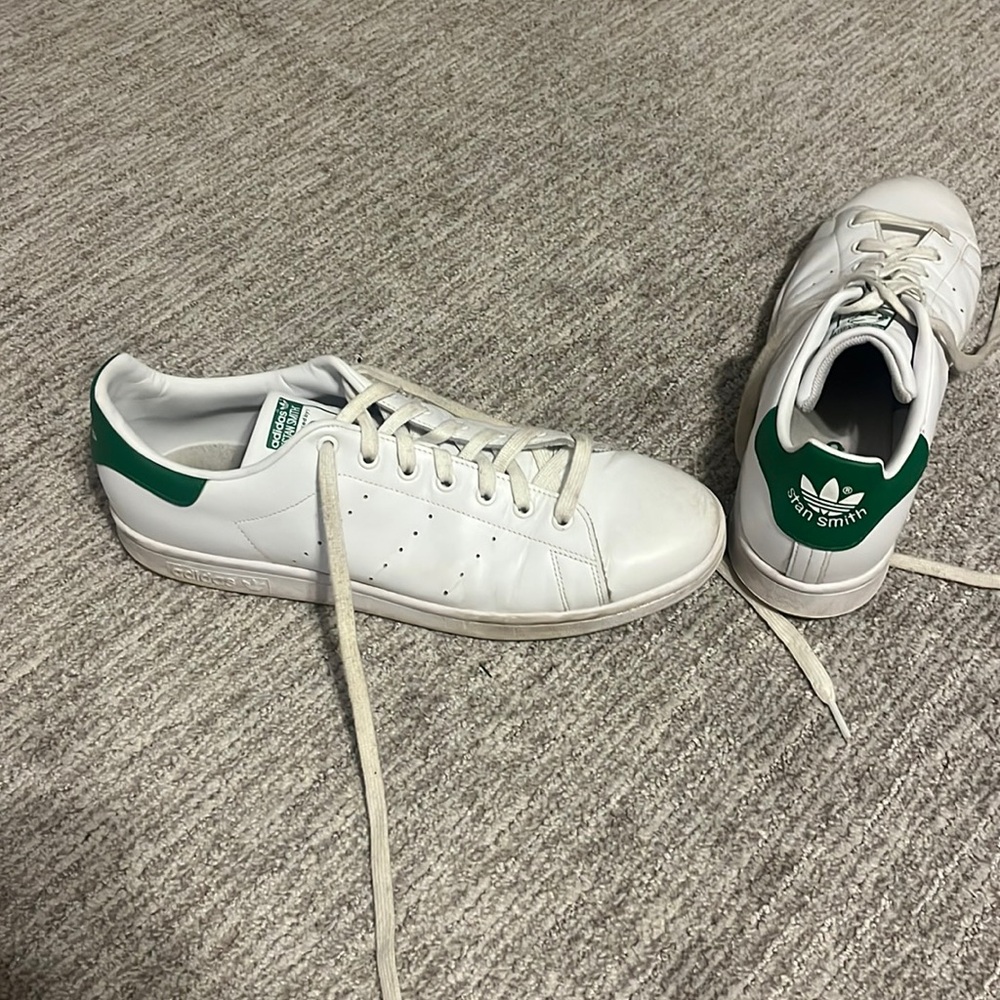 size 13 adidas stan smith shoes, lightly worn, want to get rid of.
